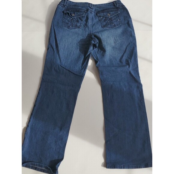 Gitano Jeans Straight Women's Size 16 Blue Denim Vintage Embellished Rhinestone - Picture 12 of 16